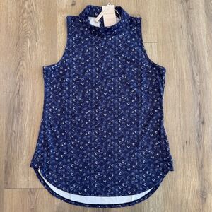 Peter Millar Scottie Paisley Mock Neck Women's Sleeveless Golf Top Sz Small NWT‎